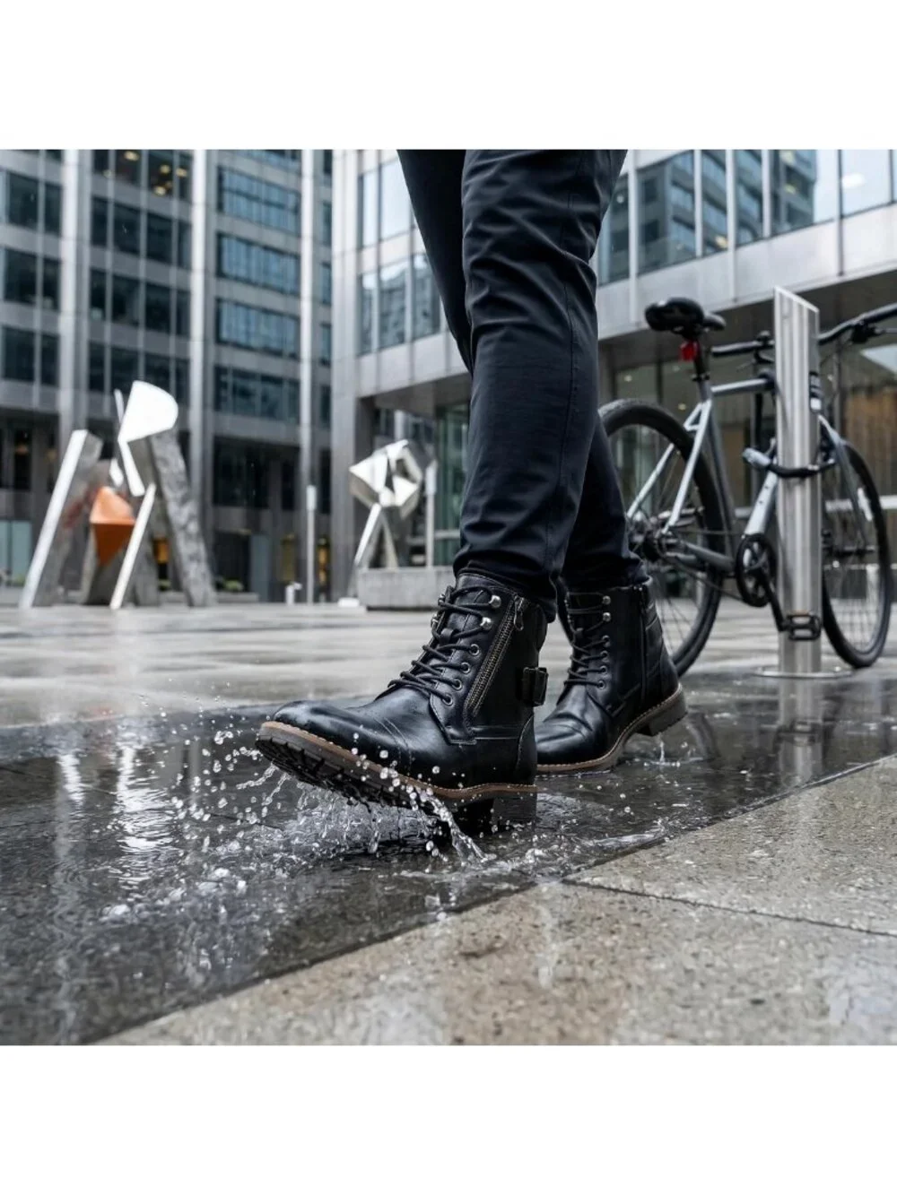 Stylish Men's Motorcycle Combat Boots | Casual Durable Footwear for Adventurers